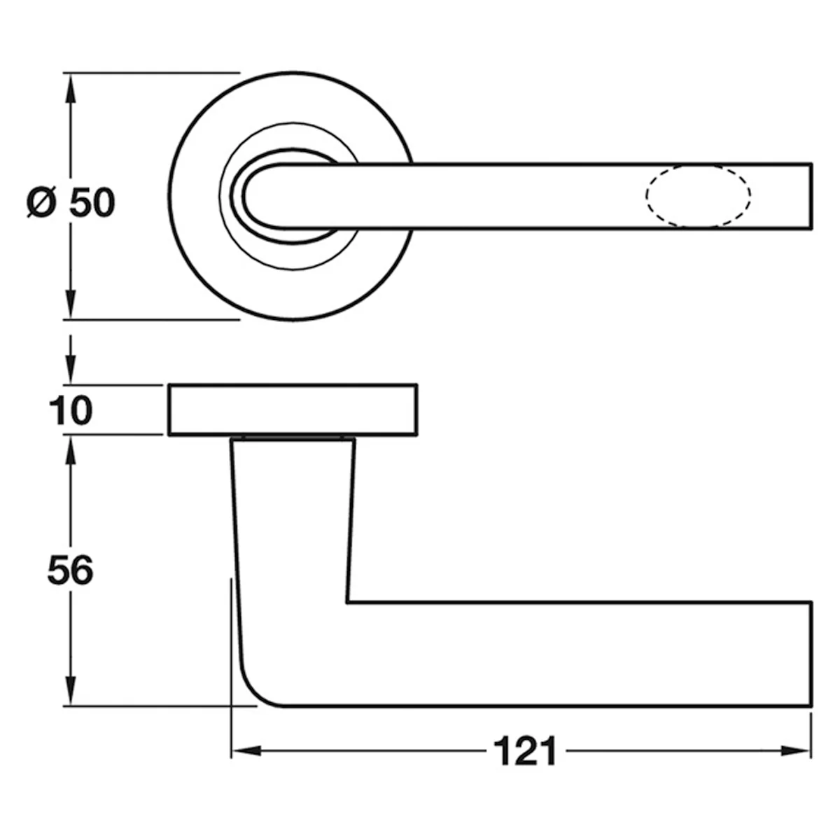 GILMAN LEVER HANDLE D50x121 PCP - Image 2