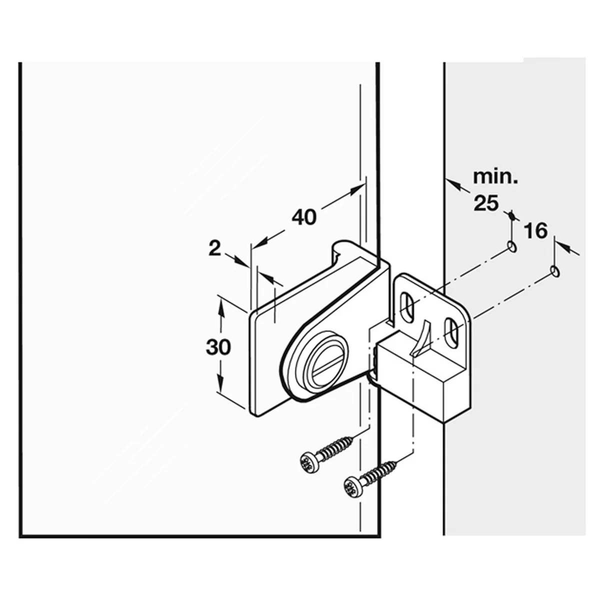 GLASS DOOR MIDDLE HINGE 170deg ZA/PCP - Image 2