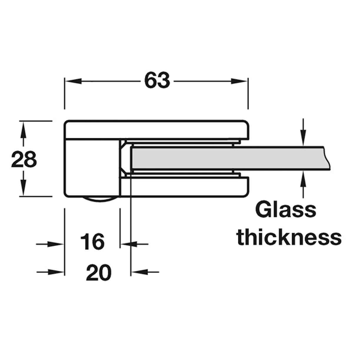 GLASS HOLDER 63x28 ZA/SS - Image 2