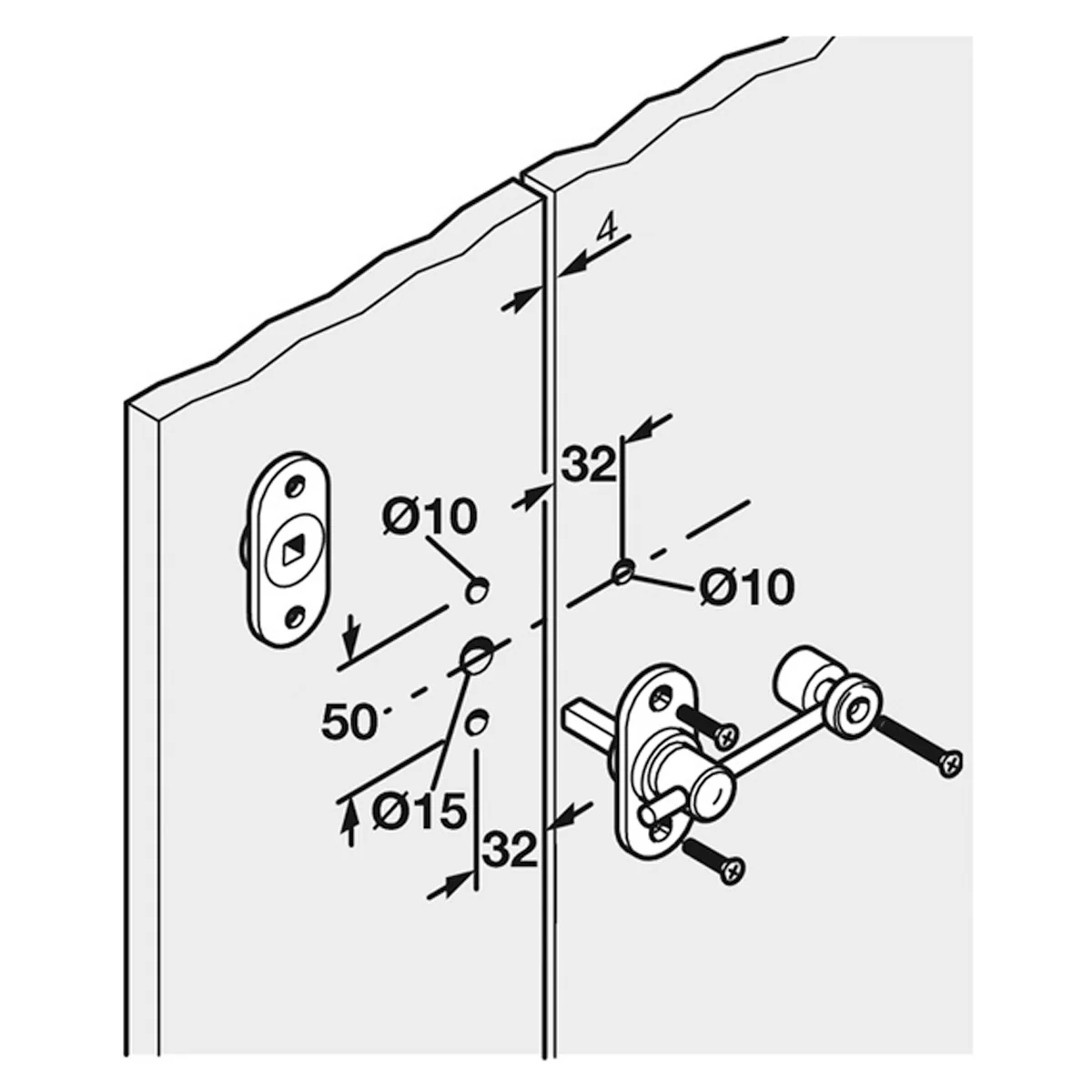 Glass Partition Indicator Bolt Satin Stainless Steel - Image 2