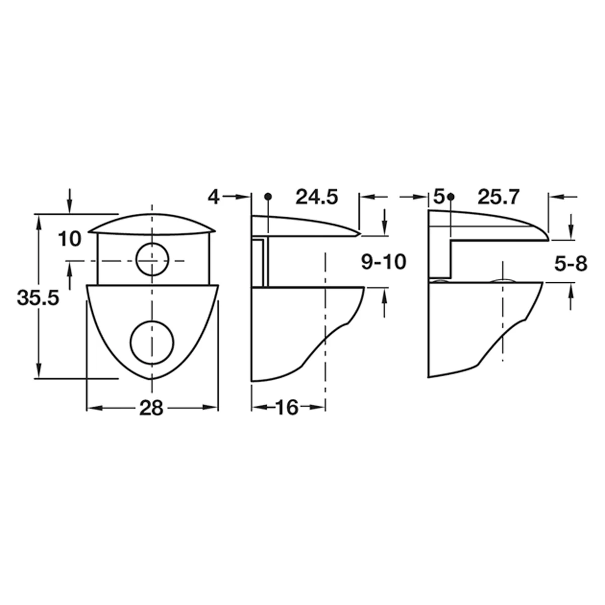 GLASS SHELF SUPP 5-10GLASS ZA/PCP - Image 2