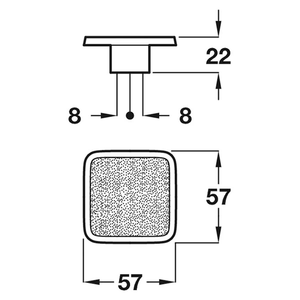 GLITTER SQU KNOB 8HC 57x57x22 ZA/PC - Image 2