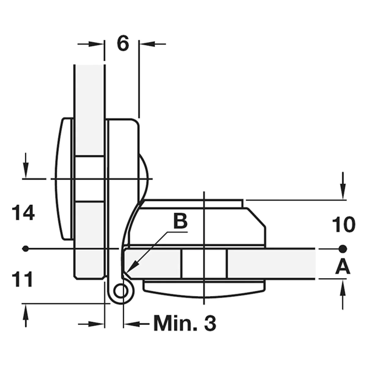 GLS DOOR HINGE+EXP AXEL 180deg INSET - Image 2