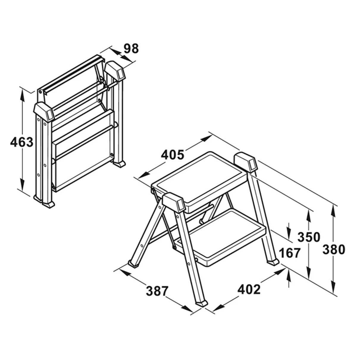 HAILO STEPFIX STOOL 380x387x405 ANT - Image 2