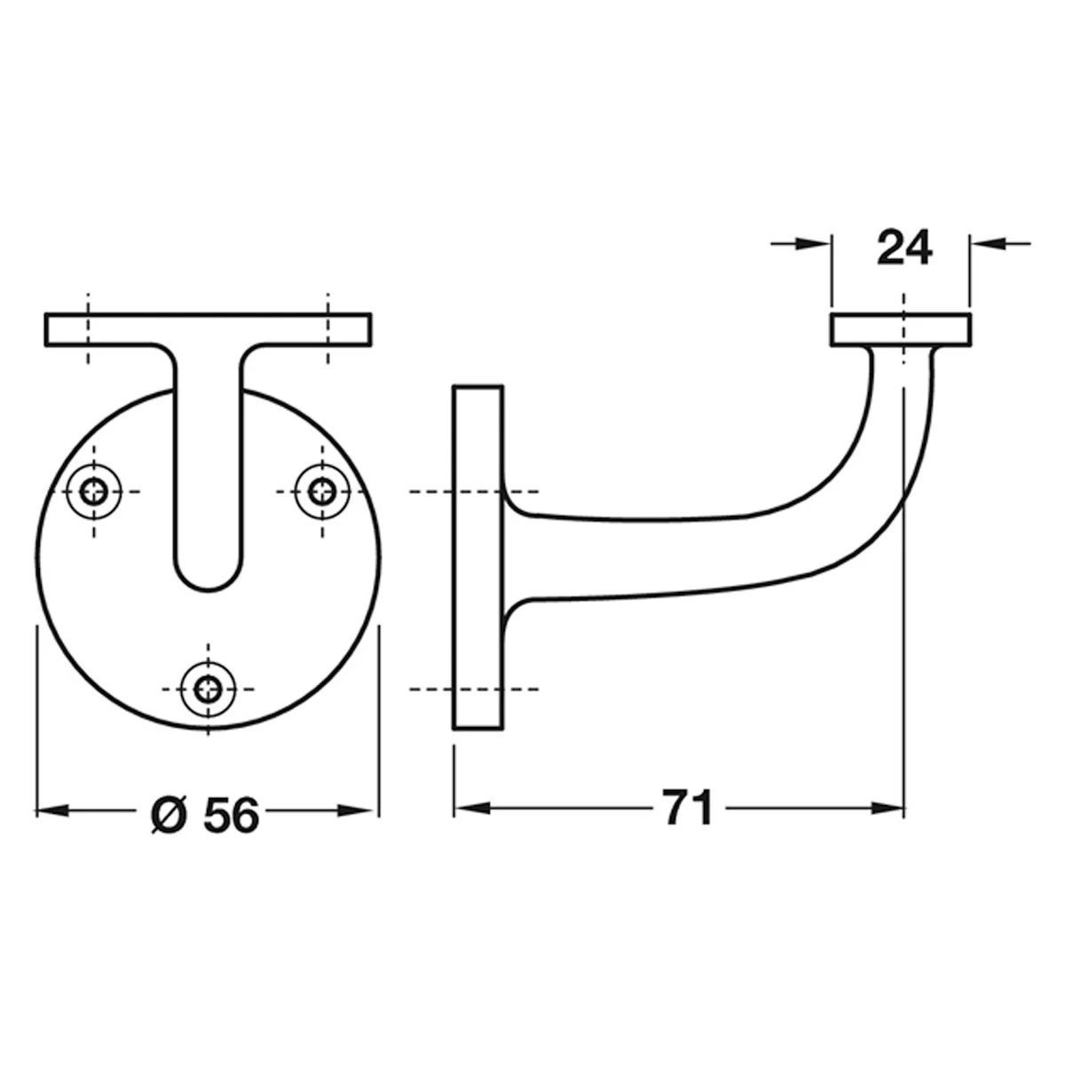 HANDRAIL BRACKET 62x83 SAA - Image 2