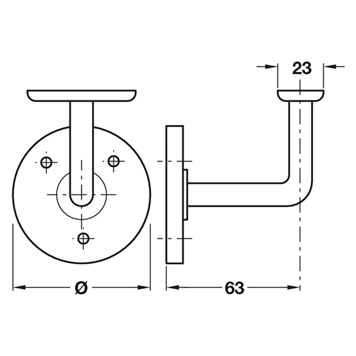 HANDRAIL BRACKET 66x79.5 MS/WHITE - Image 2