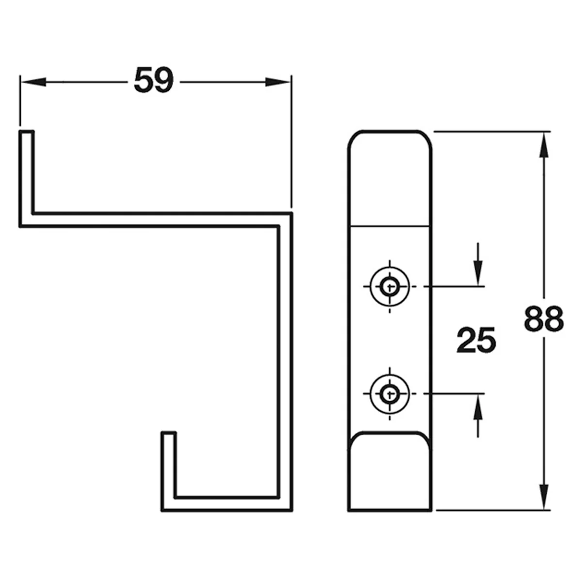 HAT+COAT HOOK 88x63 SSS - Image 2