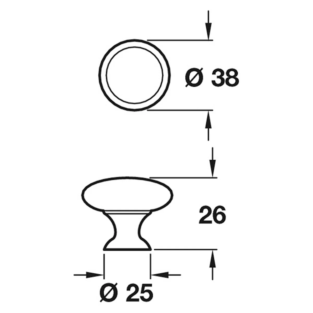 HENRIETTA KNOB D38x26xD25 ZA/PCP - Image 2