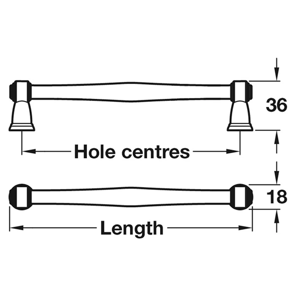 HERITAGE BAR HANDLE 256HC CI/NAT - Image 2