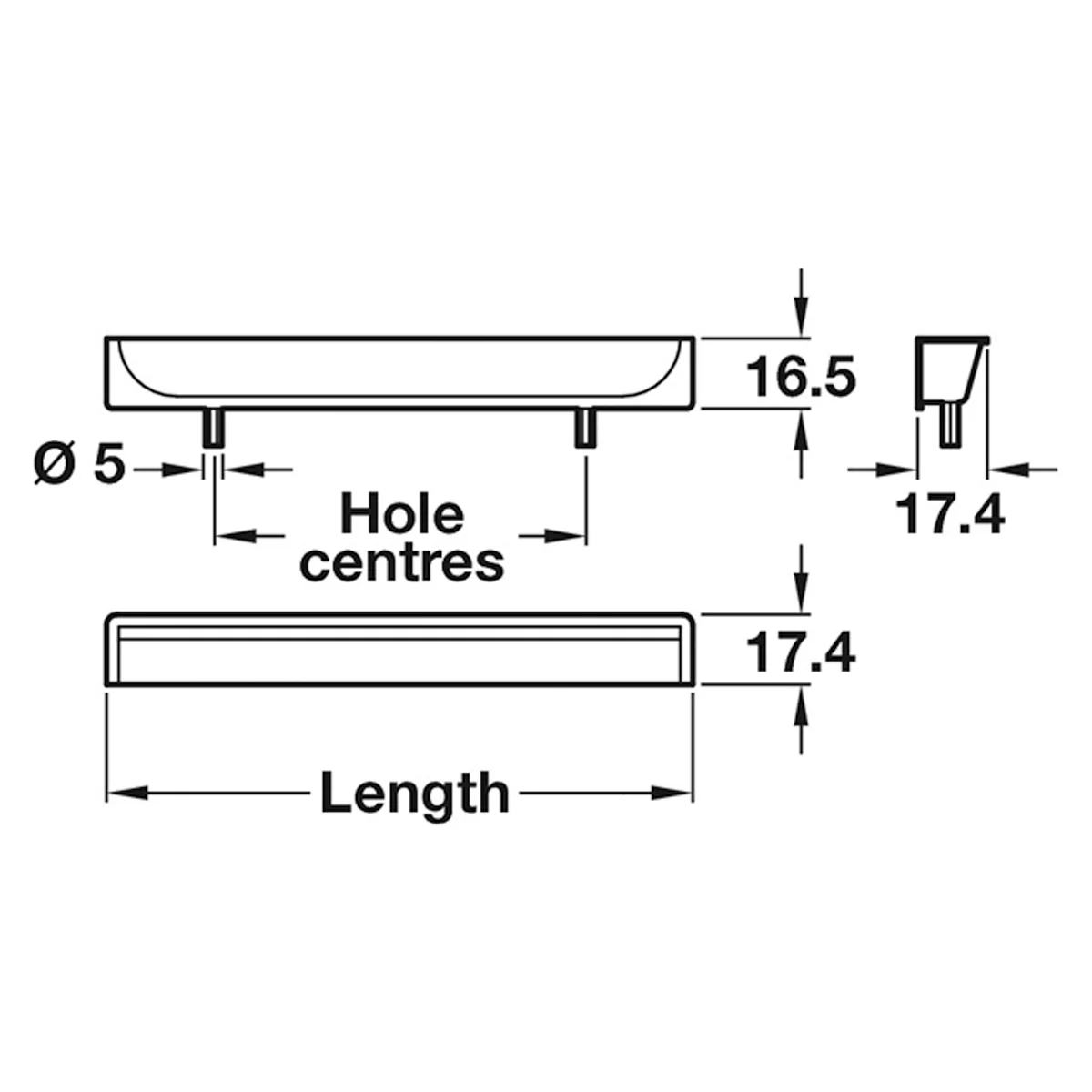 HIDE INSET HANDLE 128HC 180 ZA/SNI - Image 2