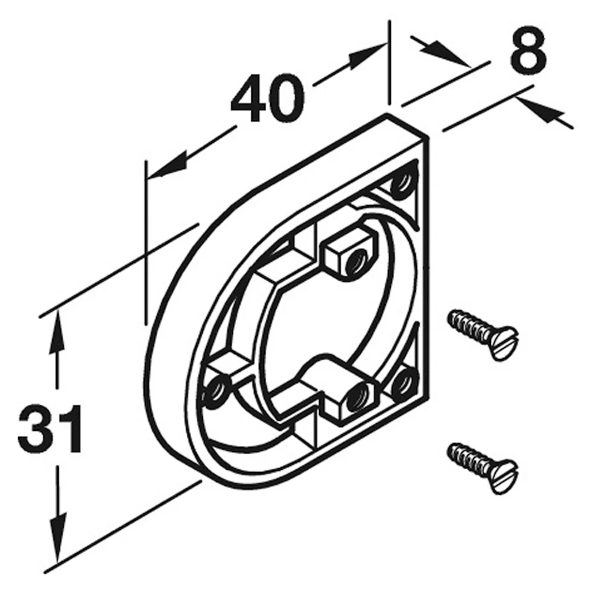 HINGE COVER PLATE D SHAPE PL/SNI - Image 2