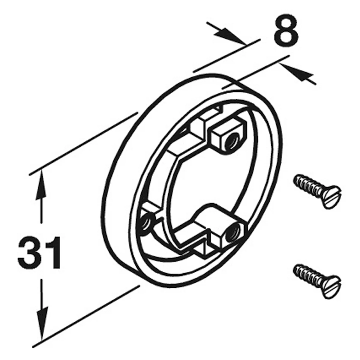 HINGE COVER PLATE ROUND PL/SNI - Image 2