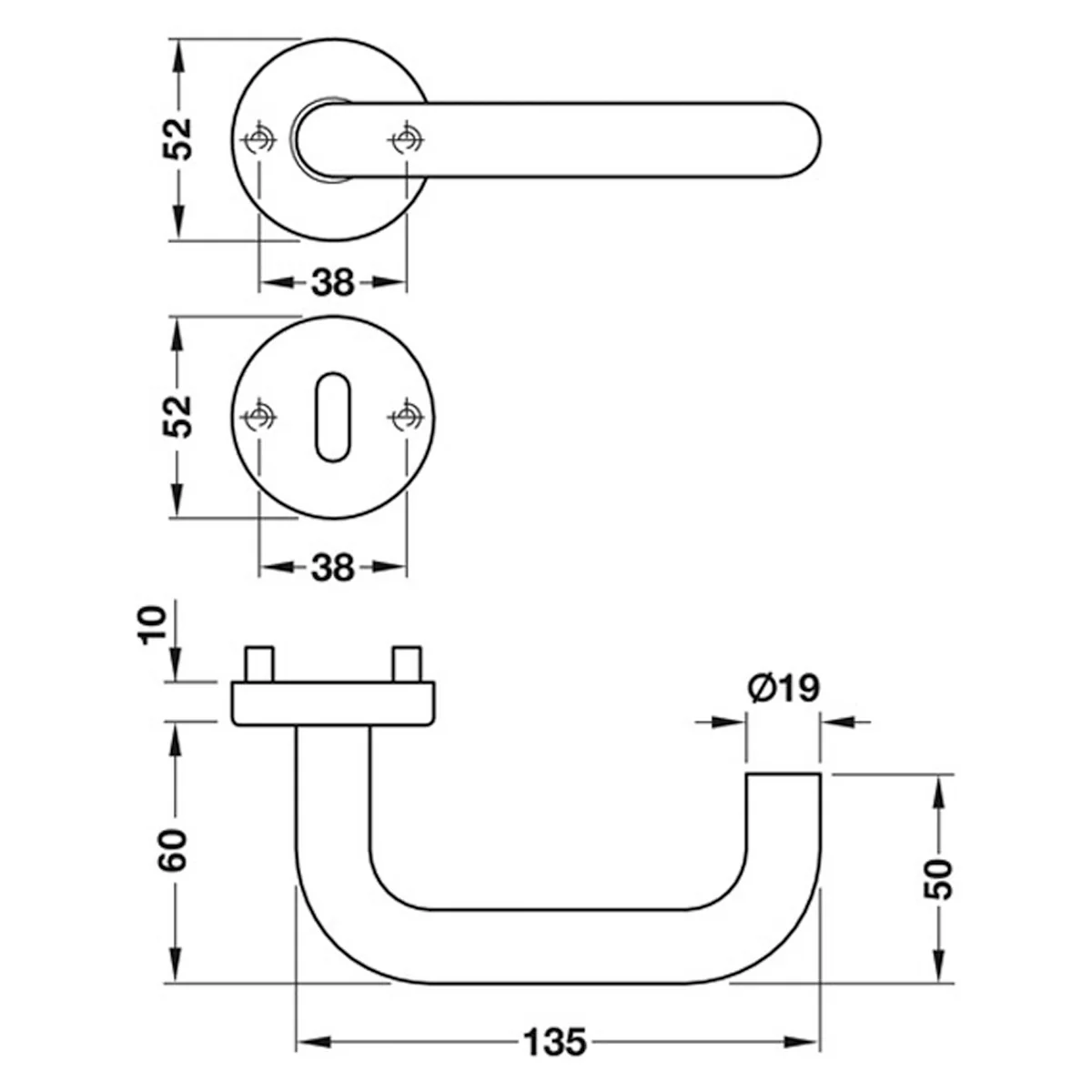 HL04 LEVER HANDLE RTD 304SSS EURO - Image 2