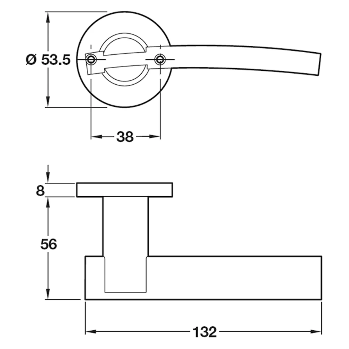 HL08 LEVER HANDLE OVAL 304SSS STD - Image 2