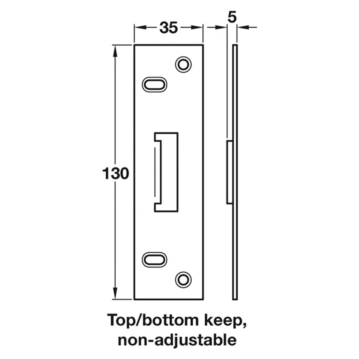 HOOK/LINEAR BOLT KEEP TB NAJ ST/BZP - Image 2