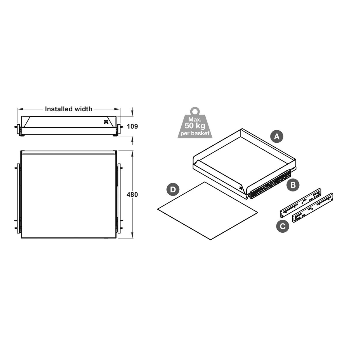 UTENSIO PRO DRAWER LARDER SET GLASS 5BASKET 300 - Image 3