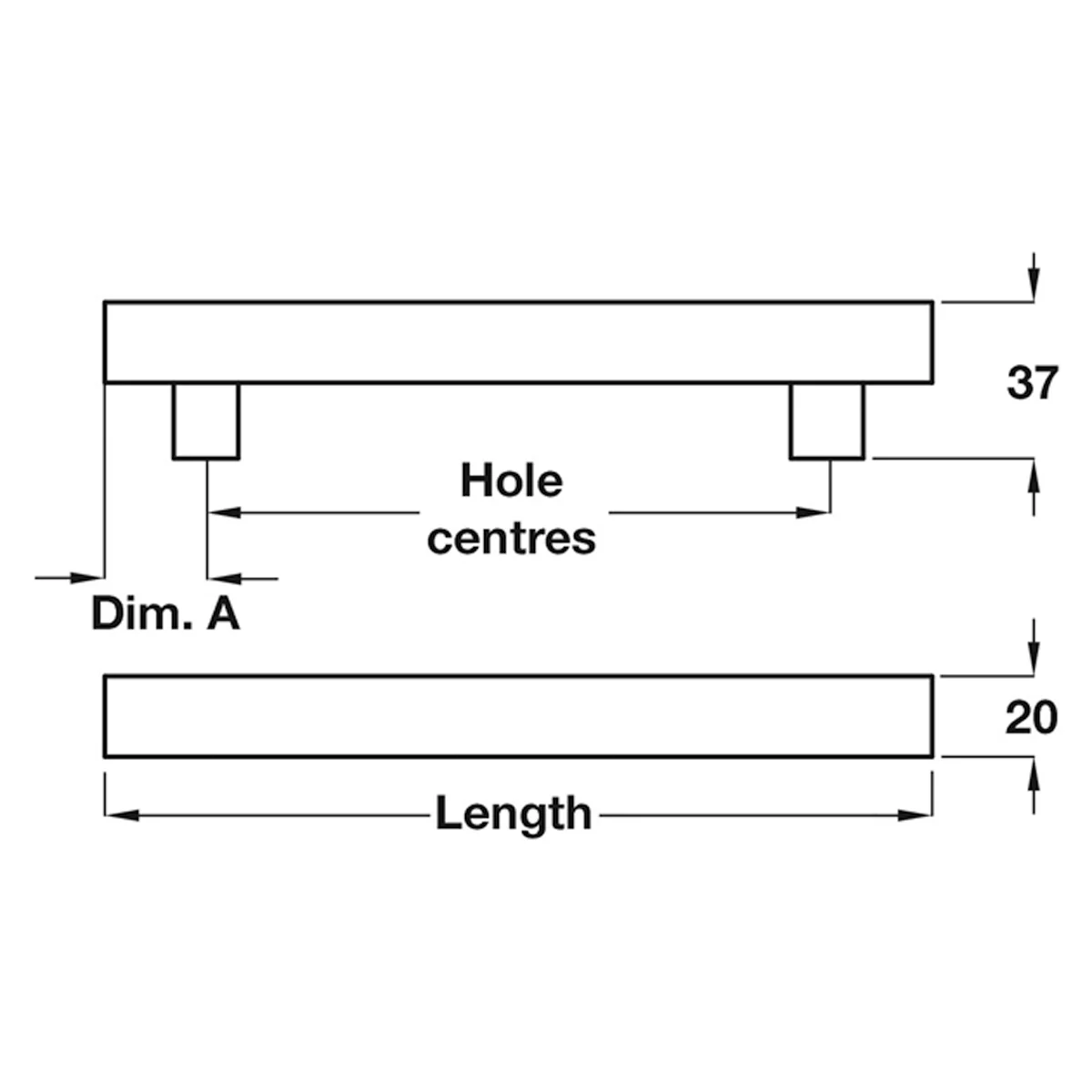 INDIA BAR HANDLE D20 484HC ST/ST - Image 2