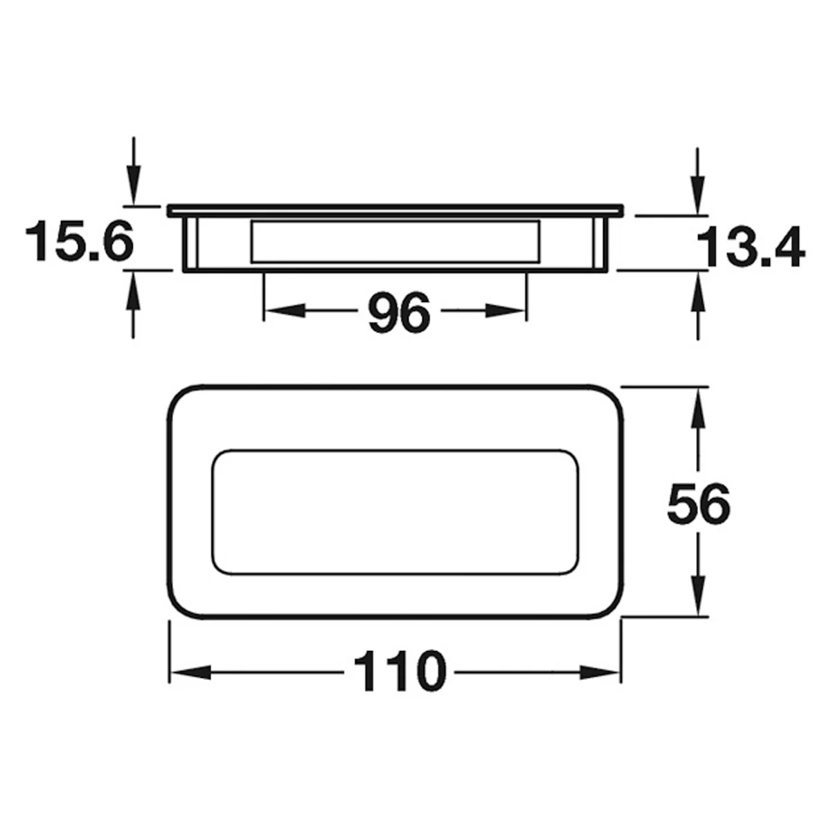 INSET HANDLE 110x56x15.6 ZA/MCP - Image 2