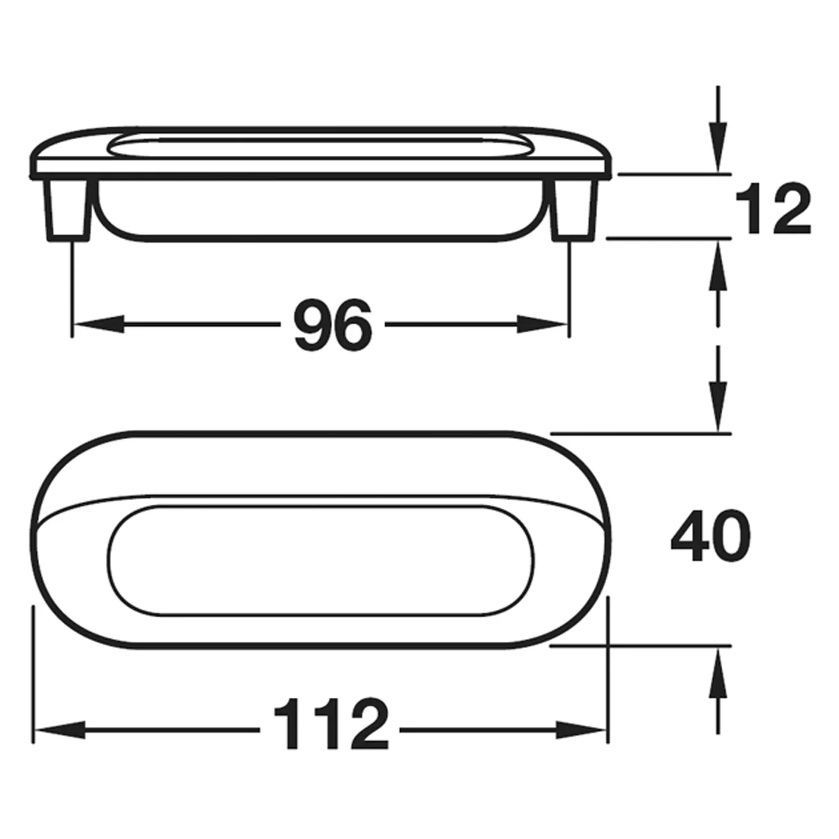 INSET HANDLE 96HC 12x41x111 ZA/PCP - Image 2