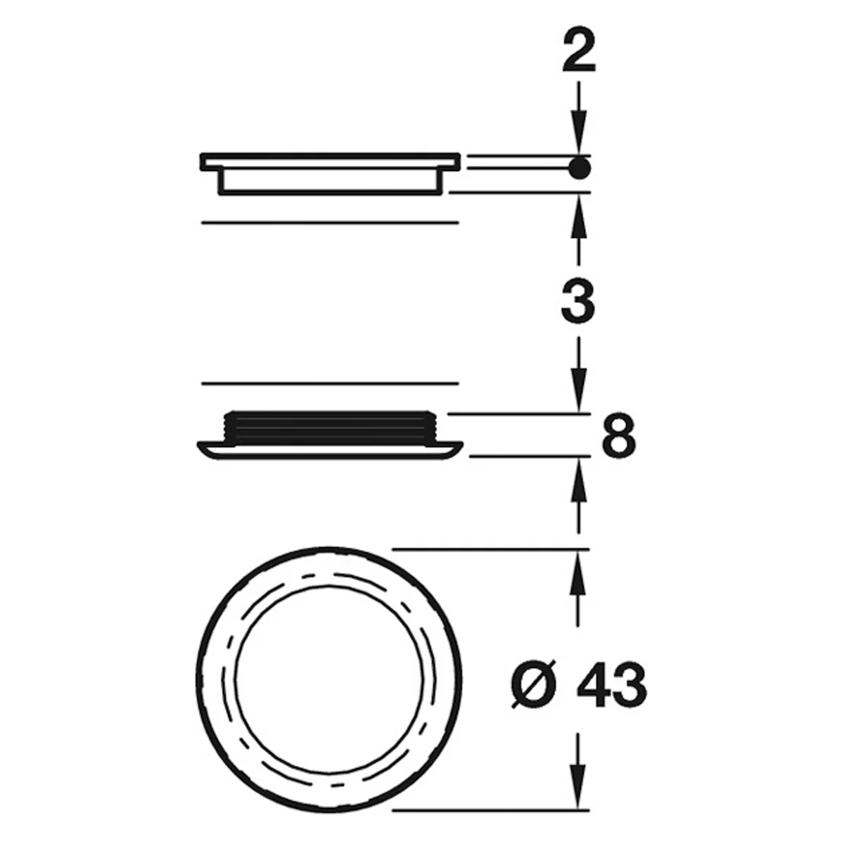 INSET HANDLE D43x8 BRS/PNP - Image 2