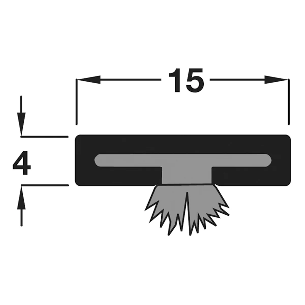 Intumescent Fire and Smoke Seal Brush 15x4x2100mm White - Image 2