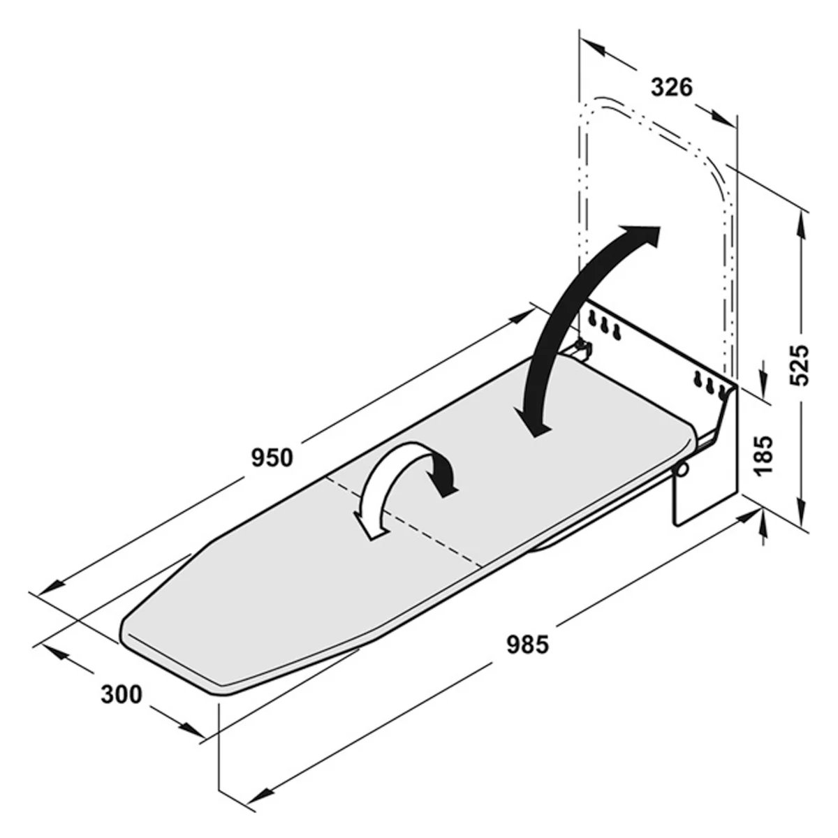 IRONFIX WALL IRONING BOARD 950 GRY - Image 2