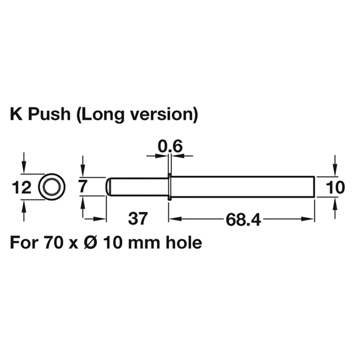 K PUSH TECH LONG D10x68 MAGNET ANTH - Image 2