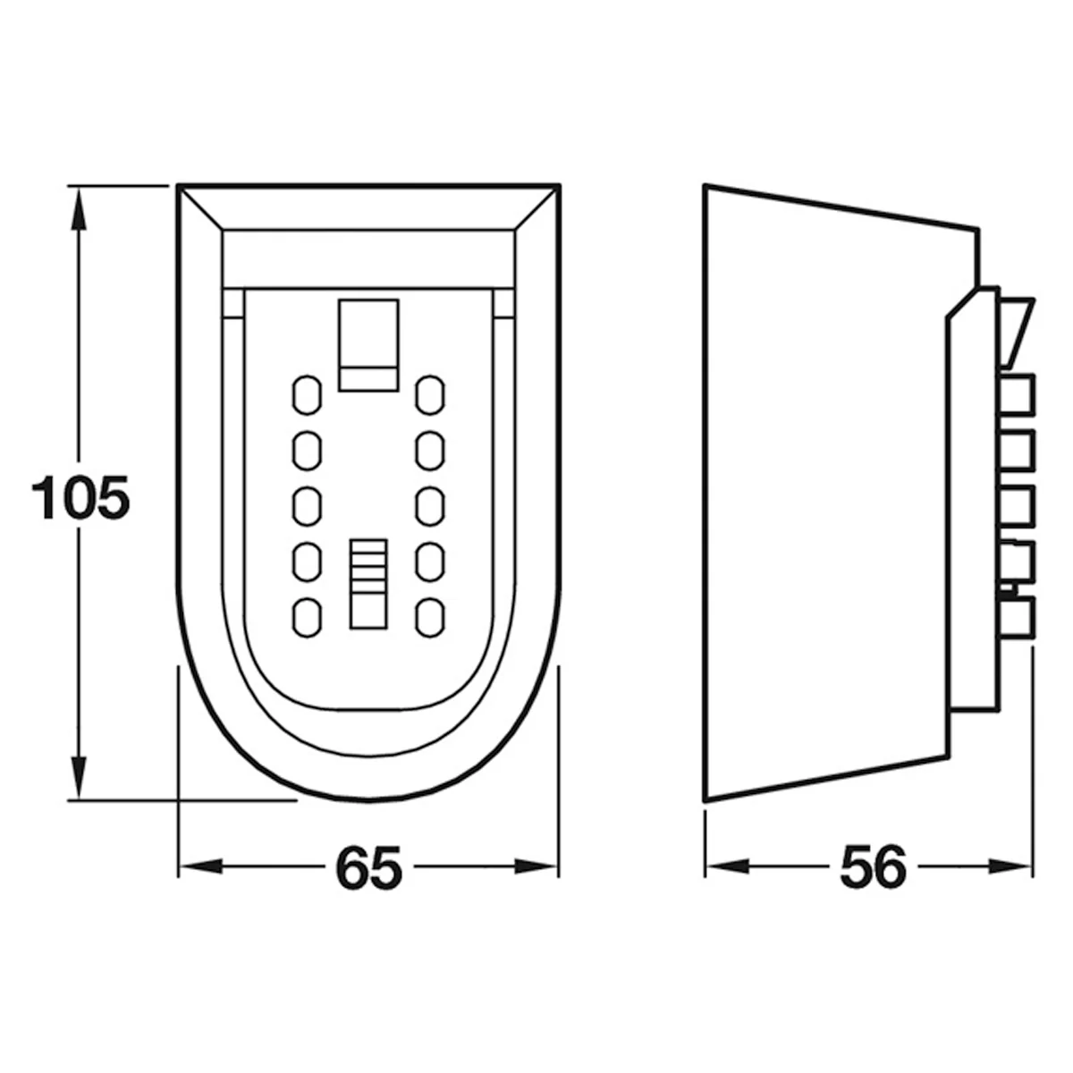 KEY SAFE PUSH BUTTON 65x56x105 BLK - Image 2