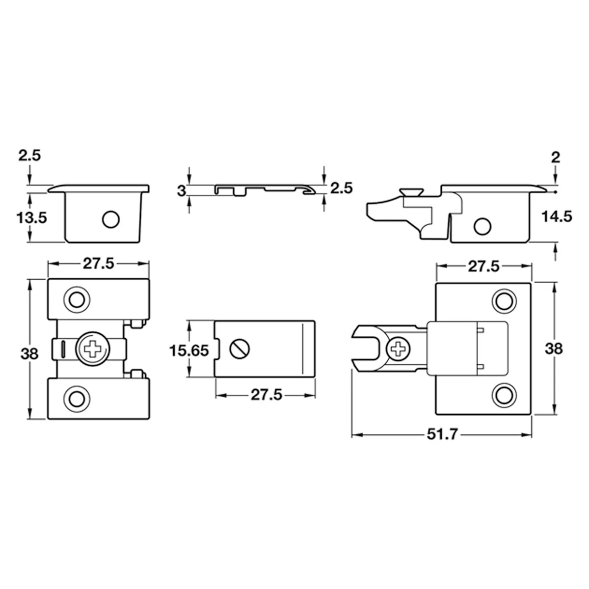 KIMANA FLAP HINGE 90deg ST/NP - Image 2