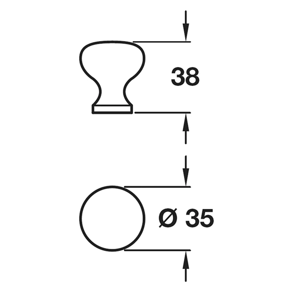 KNOB D35+SCR D21x38xD35 CI/BLK - Image 2
