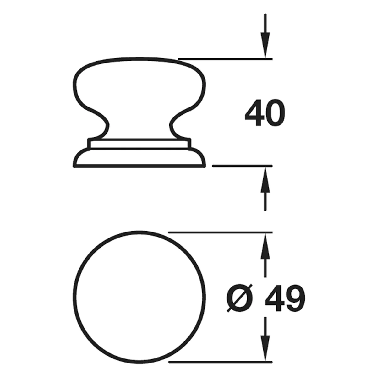 KNOB D49x41xD43 OAK/UNF - Image 2