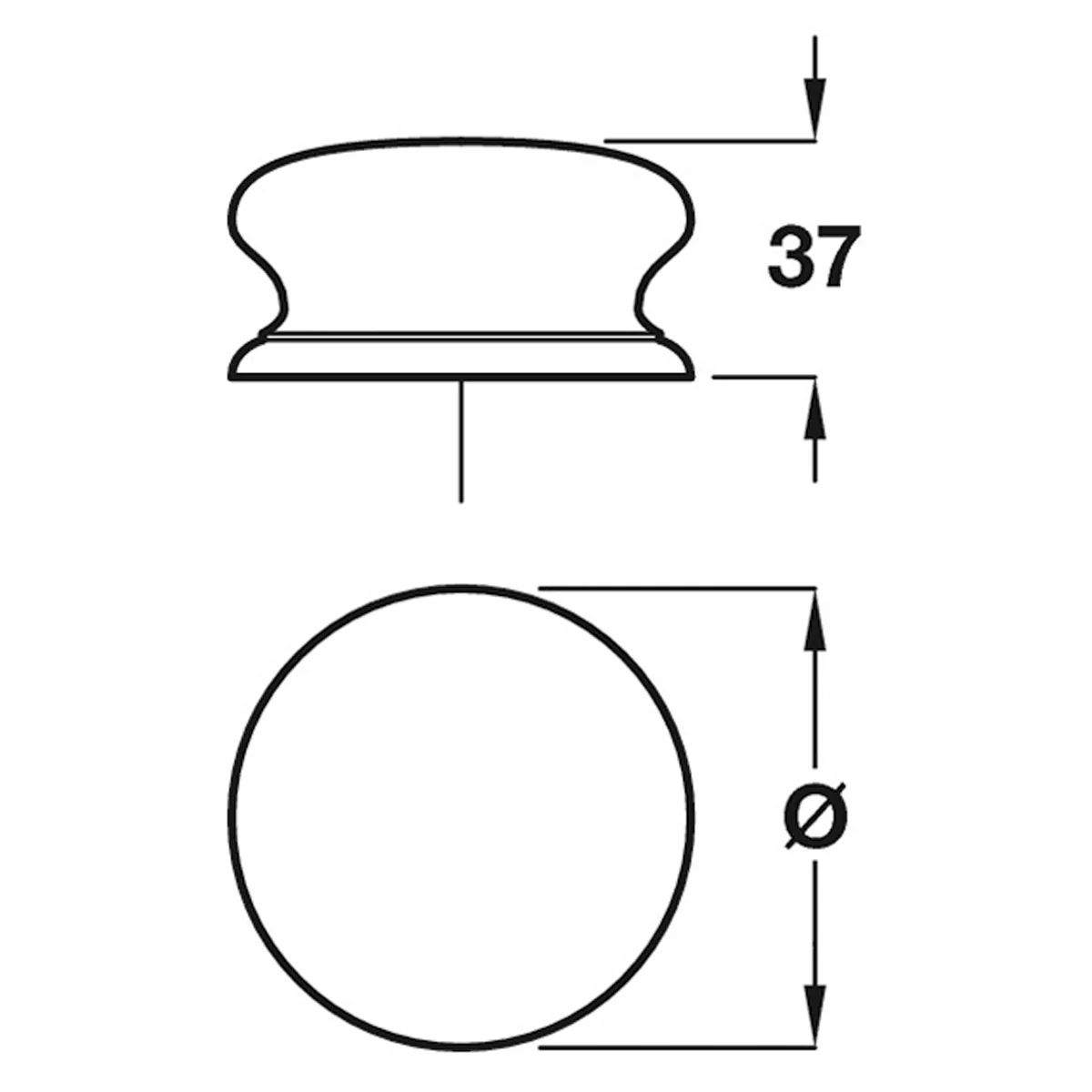 KNOB D50x37 OAK/UNF - Image 2