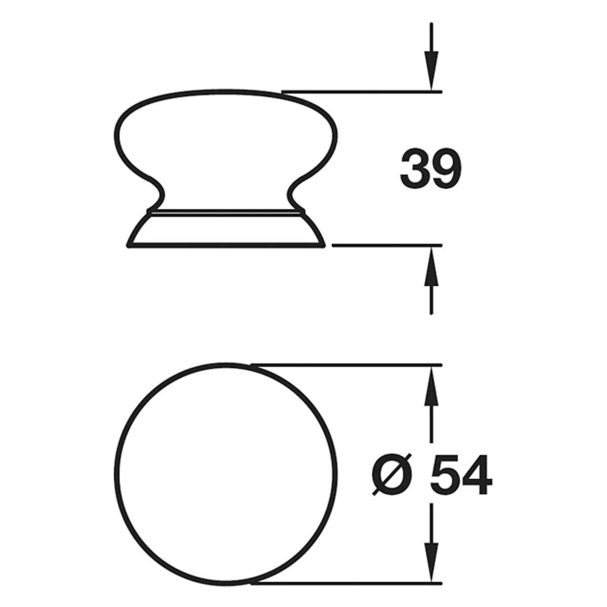 KNOB D54x39xD48 OAK/UNF - Image 2