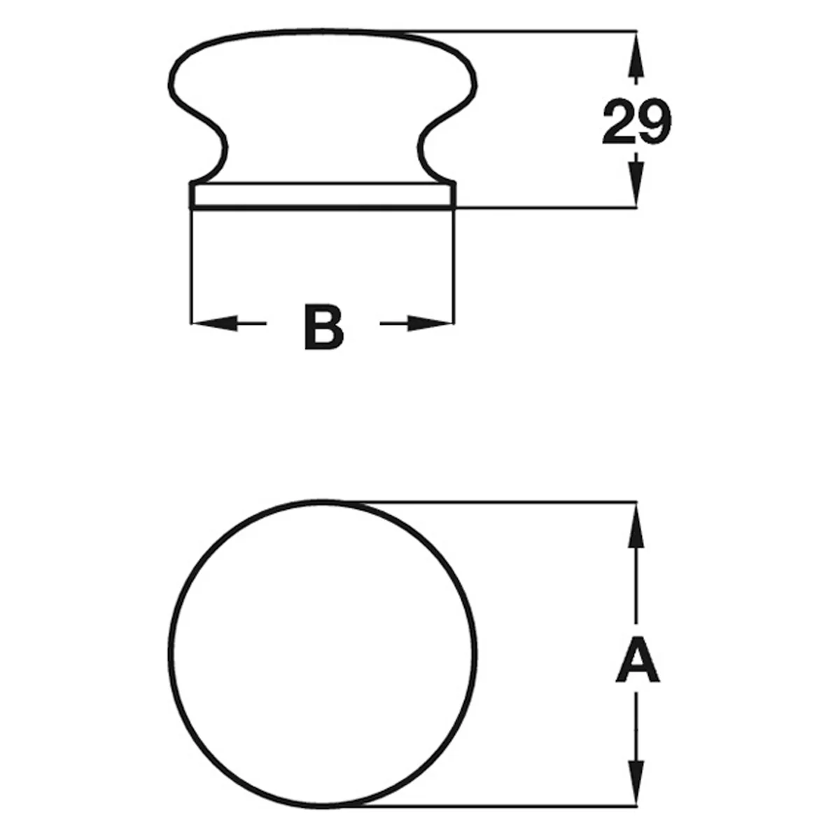 KNOB D55x29xD48 OAK/UNF - Image 2