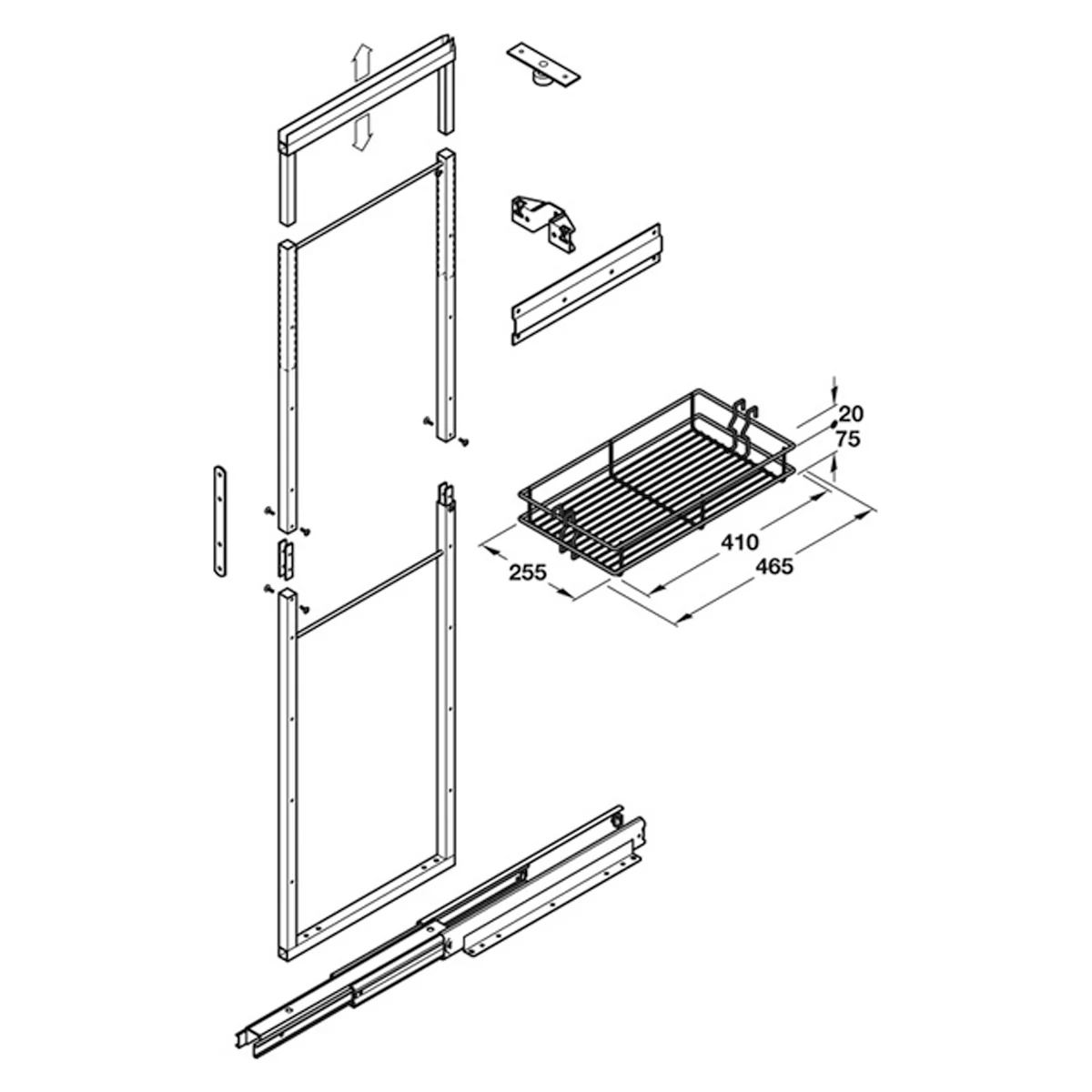 LARDER UNIT 400x1700-1950 ST/SLV - Image 2
