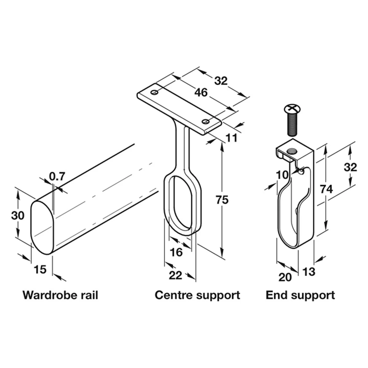 LARGE WARDROBE RAIL SET 1800 PCP - Image 2