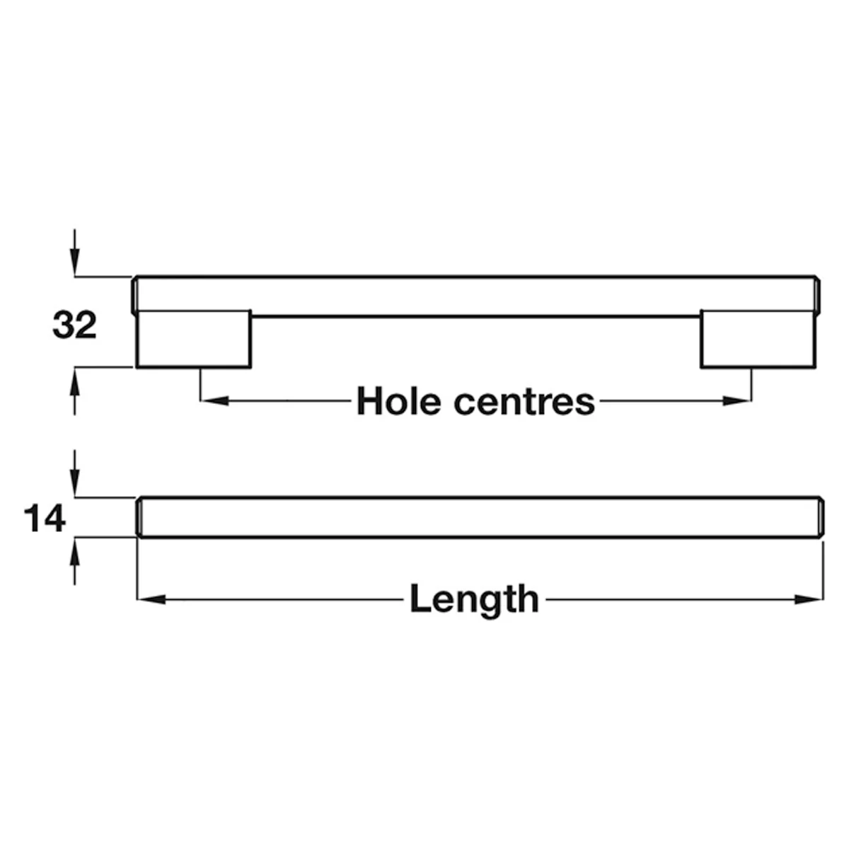 LAUREL BAR HANDLE 160HC ZA/BNI - Image 2