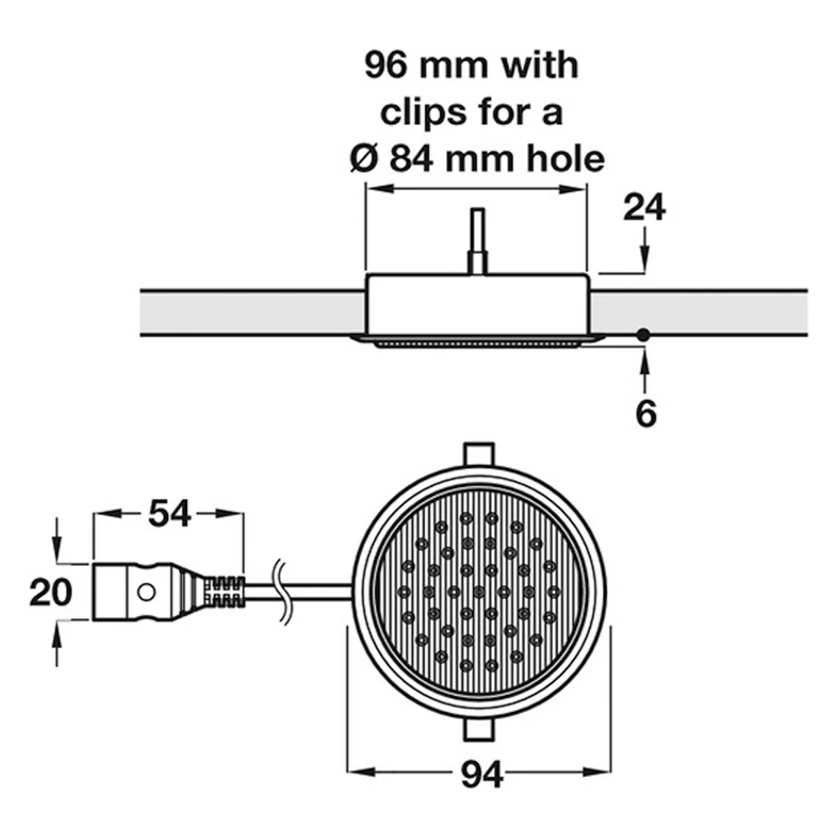 LED GX53 240V DL HOUSE RND REC SSS - Image 2