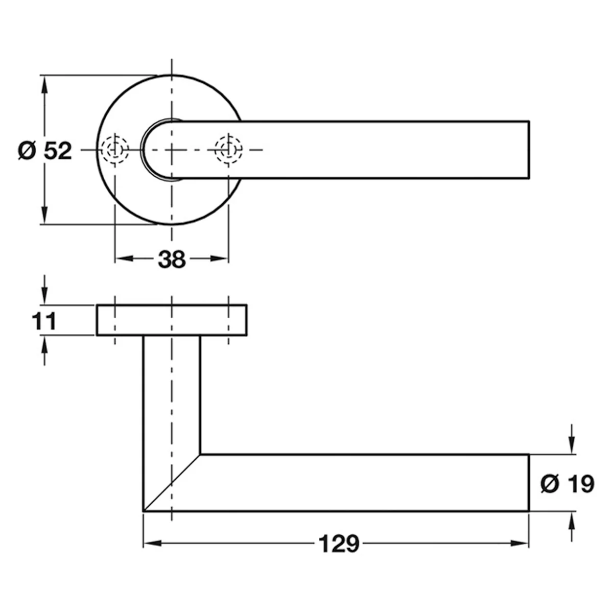 LEVER HANDLE D19 SPR D54x129 SSS - Image 2