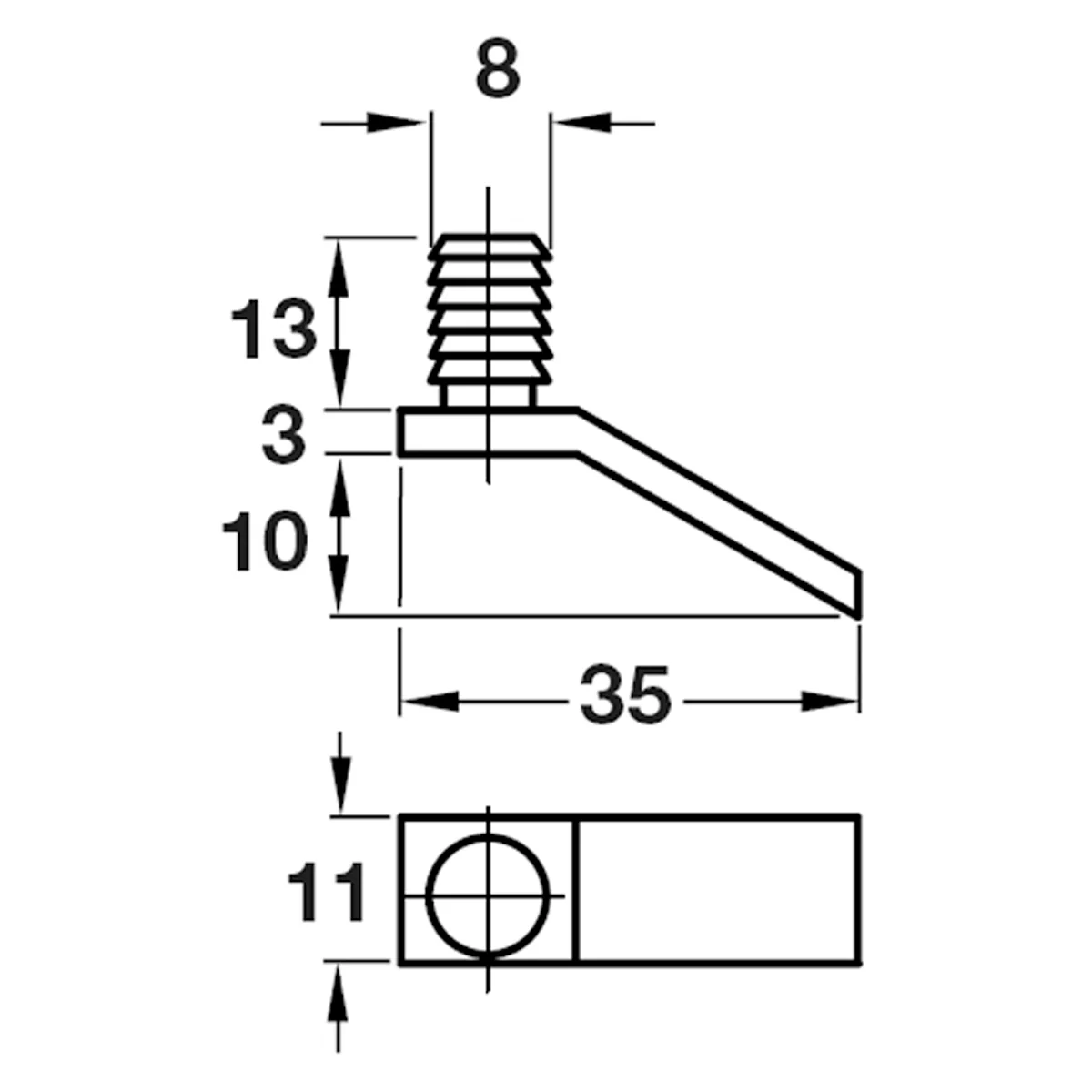 LEVER TYPE STOP 35x26x11 PL/NAT - Image 2