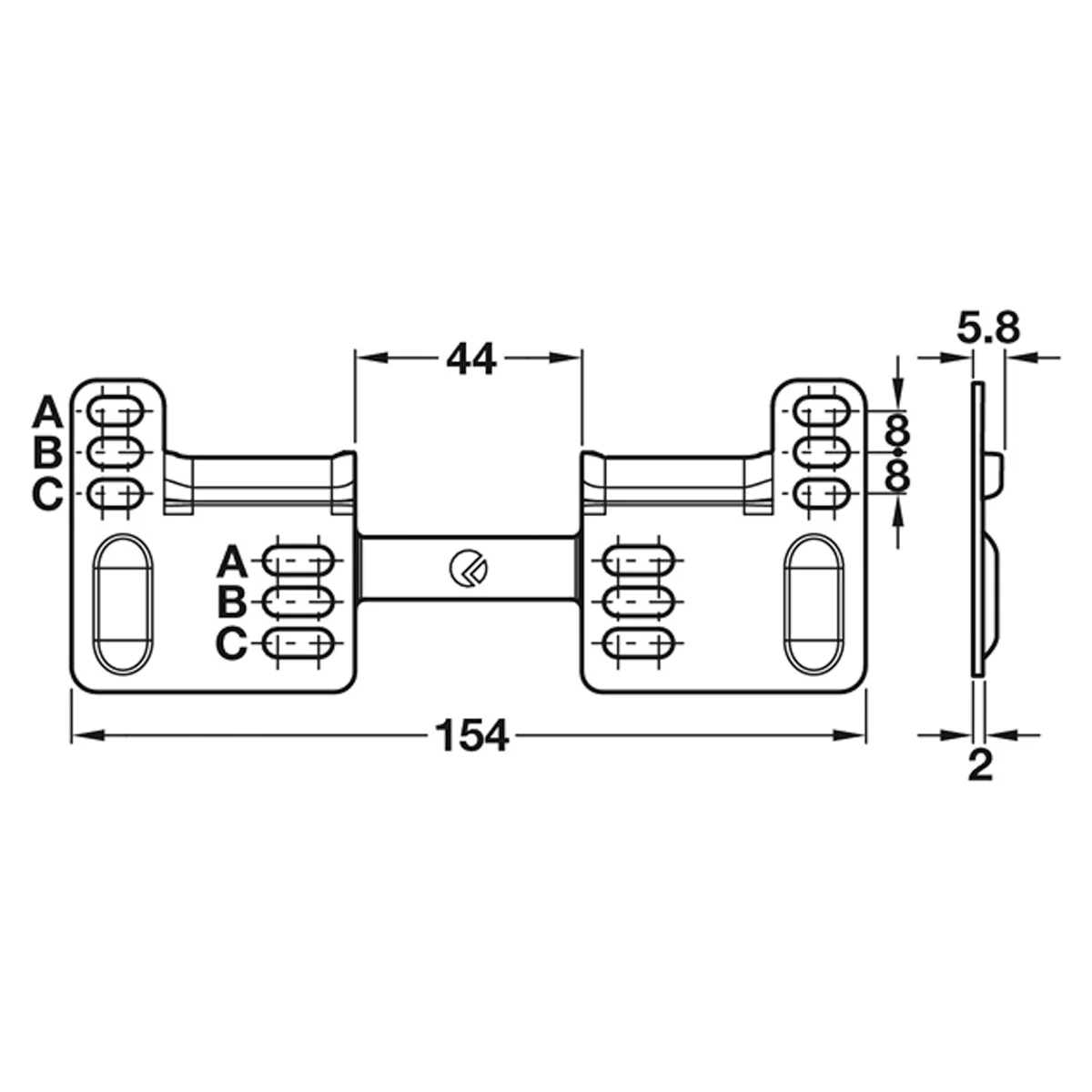 LIBRA WP2 DOUBLE WALL FIXING PLATE - Image 2