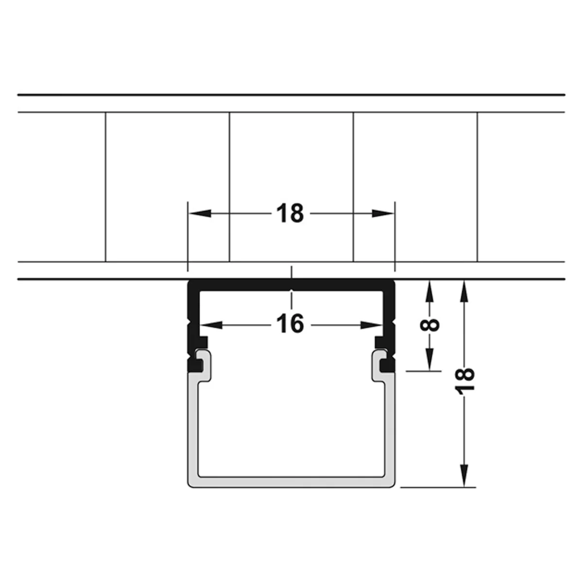 LOOX ALU PROFILE SQU 2500 SLV/MILKY - Image 2