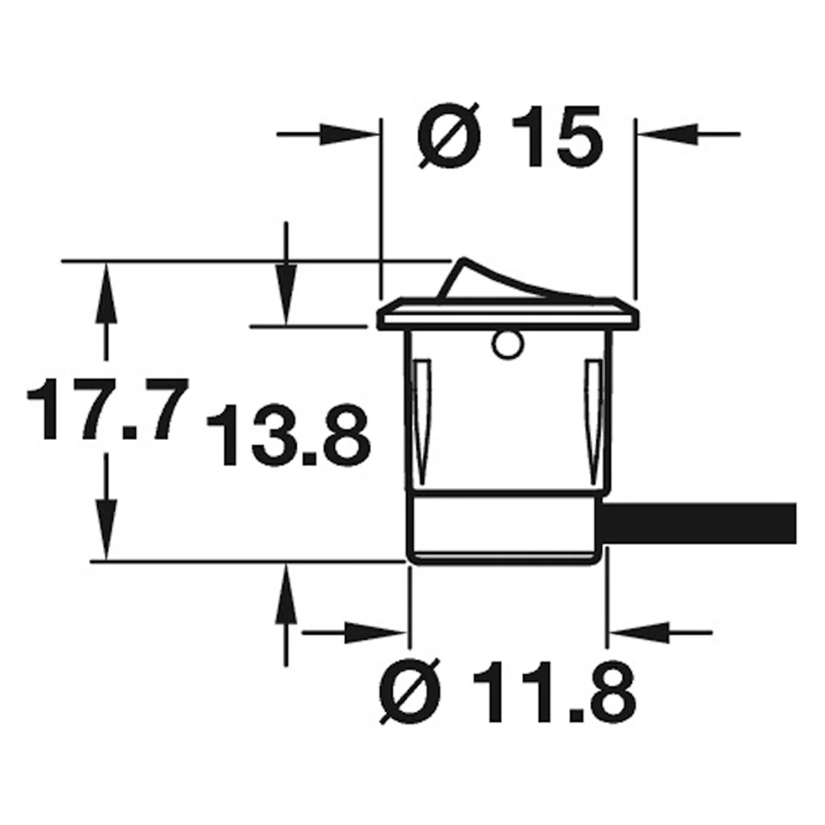LOOX ROCKER SWITCH D15x17.7 PL/BLK - Image 2