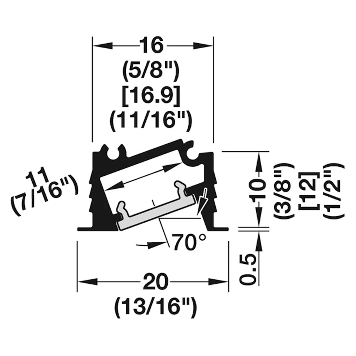 LOOX5 1106 ALU PROFILE 3000 BLK - Image 2