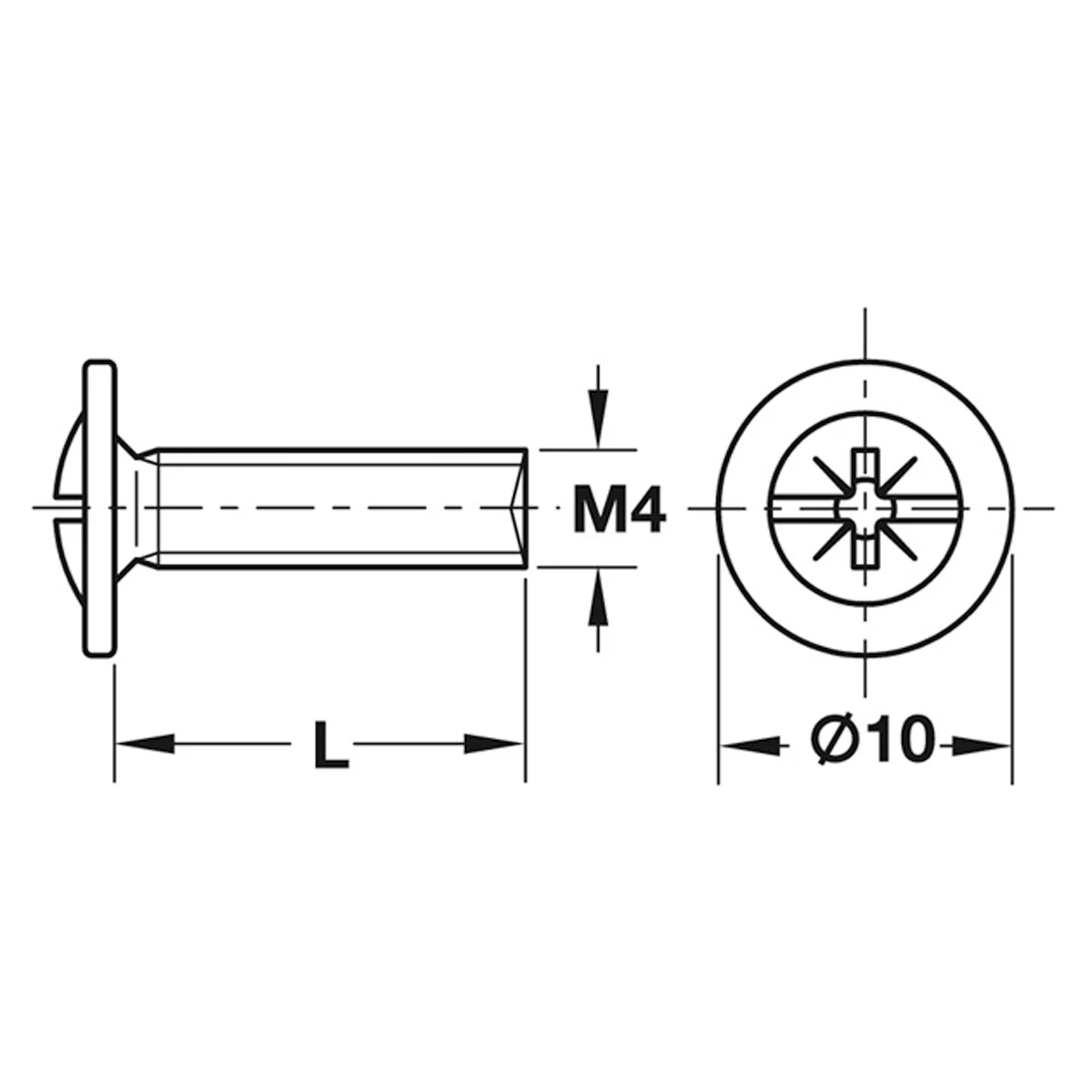 M4 CONNECTING SCREW NP DM4x15 x100 - Image 2