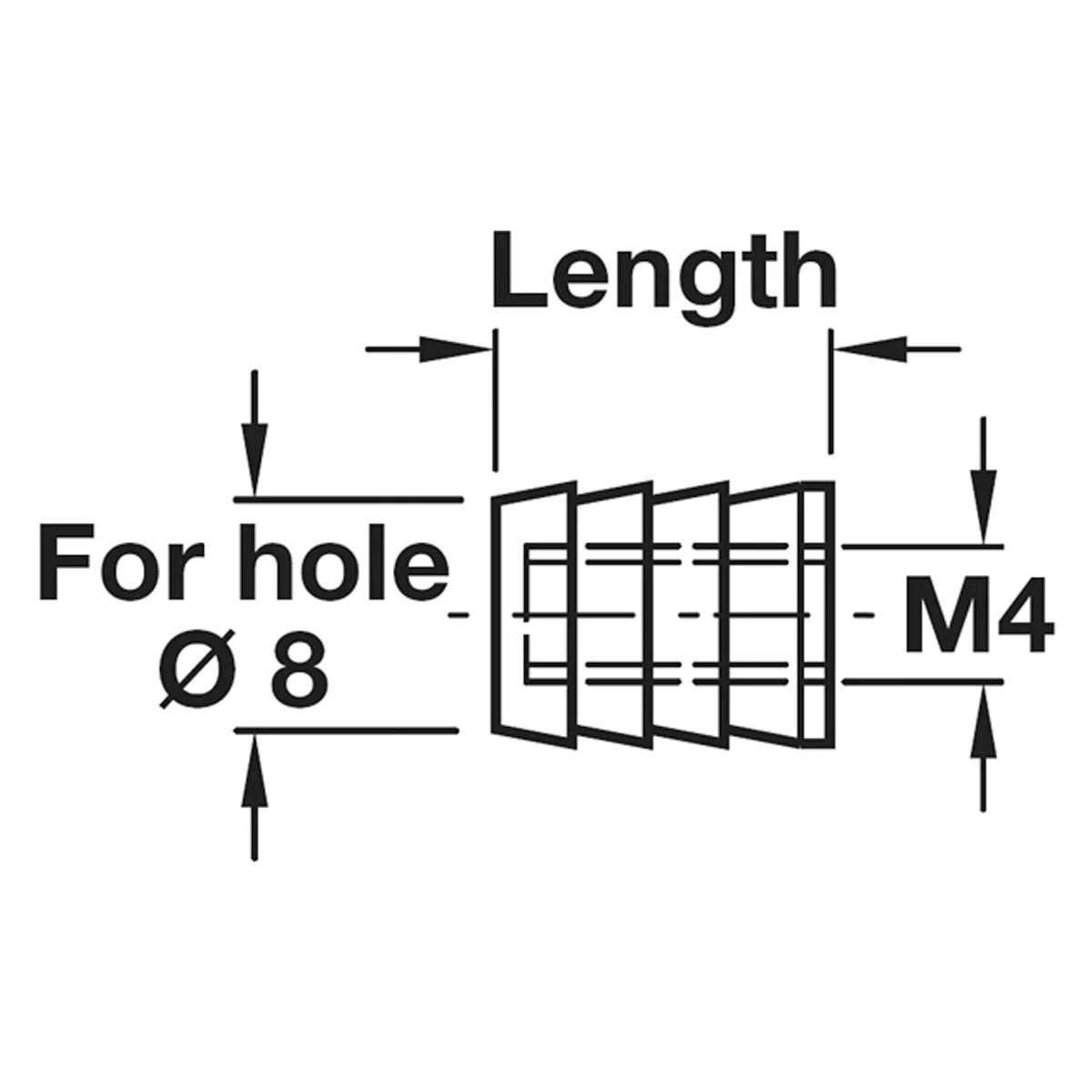M4 GLUED DOWEL NYLON D8.5x10 x100 - Image 2