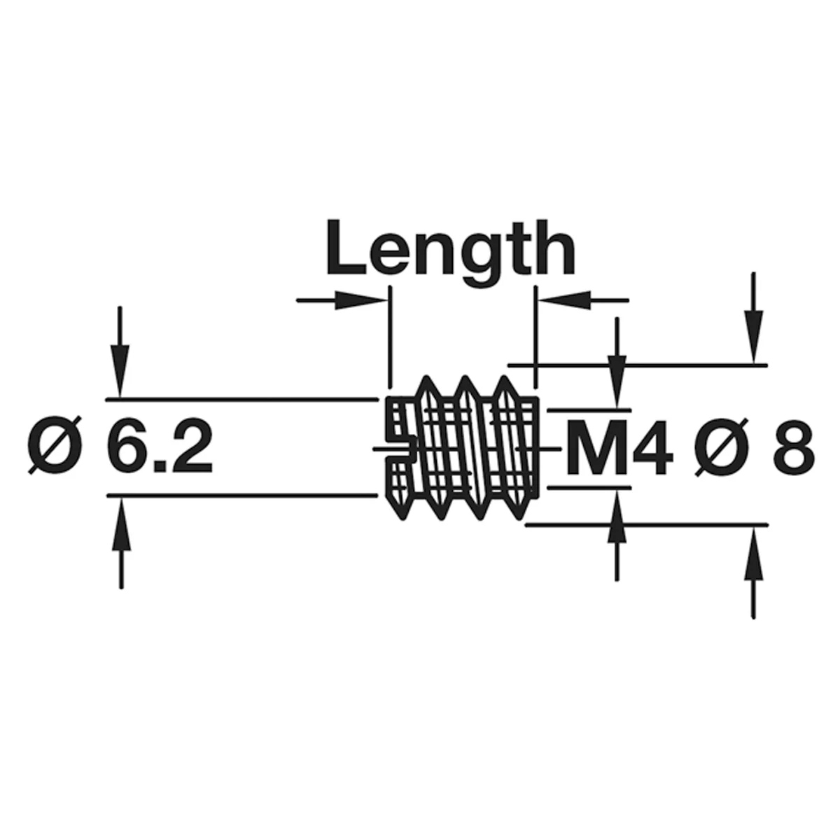 M04 SCREW IN SLEEVE D08.0x10 BRI x100 - Image 2