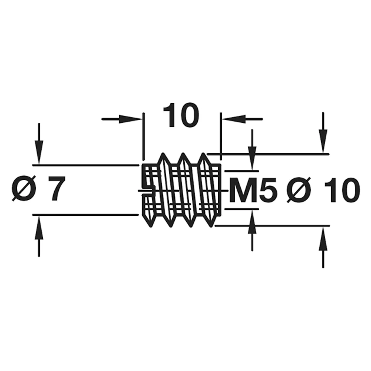 M05 SCREW IN SLEEVE D10.0x10 BRI x100 - Image 2