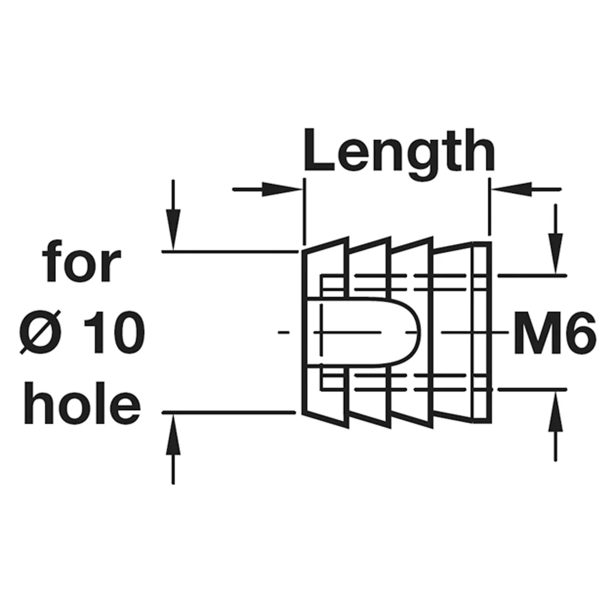 M6 GLUE IN SLEEVE D11x13 PL x100 - Image 2