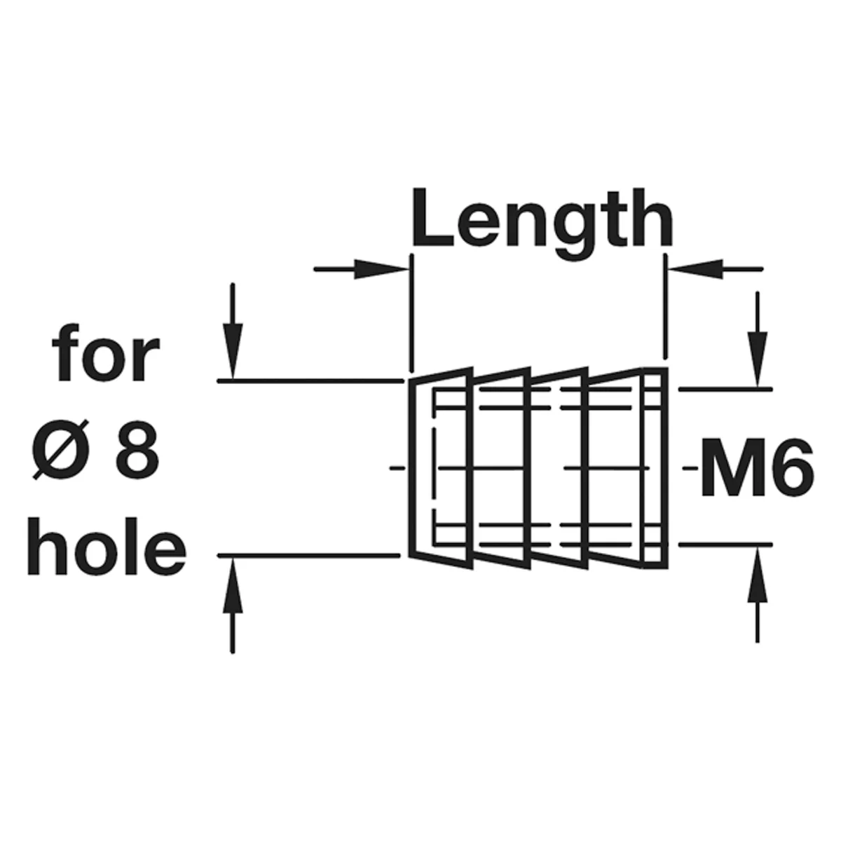 M6 GLUE IN SLEEVE PL D8.5x11 x100 - Image 2